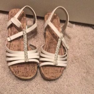 White strap wedges